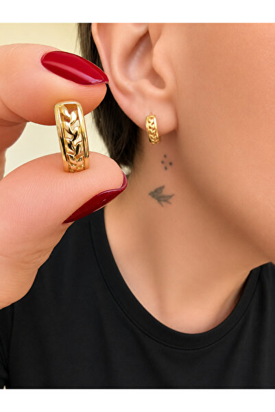 POKAK XUPING JEWELRY Kadın 14K Altın Kaplama Başak Halka Küpe