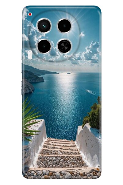 TECNO Camon 30 (CL6) Kılıf Santorini Temalı Desenli Darbe Emici Silikon
