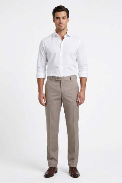 Uki BEJ Comfort Fit Klasik Pantolon