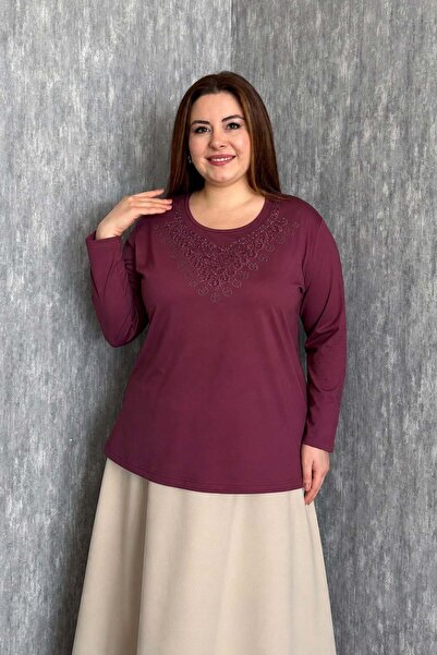 ModaPlaza Kadın Taşlı Nakışlı Anne Bluz 008