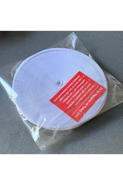 Aso Endüstriyel 1 cm Cırt Cırtlı Sineklik İçin Güçlü Yapışkanlı Cırt Bant Şerit (25 Metre Halka ve 25 Metre Kanca Set) Beyaz