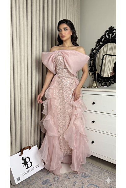 TOP BERLANTY Luxury Dusty Pink Evening Dress