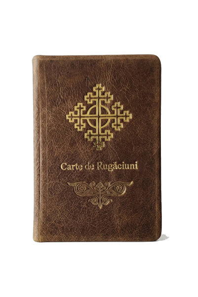 Monolight Carte de rugaciuni – marime mica, coperta naturala din piele, maro
