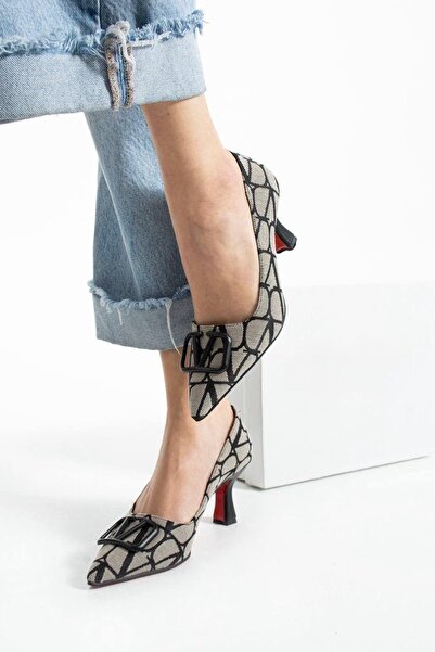 Roshin Shoes New Season Women's Heeled Shoes Black Heel Height 7cm