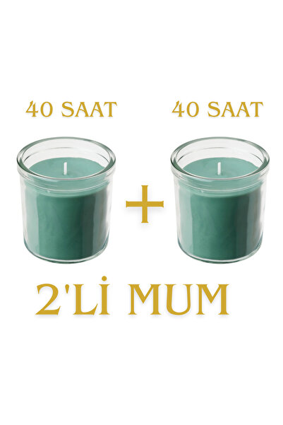 IKEA Mum Seti 2 Tane HEDERSAM bardakta kokulu mum, açık yeşil, 40 saat, çimen