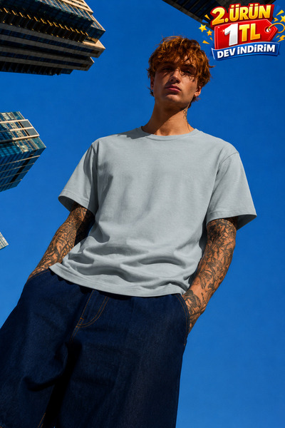 DAMGA JEANS Ανδρικό καλοκαιρινό μπλουζάκι με κανονική εφαρμογή, 100% βαμβακερ...