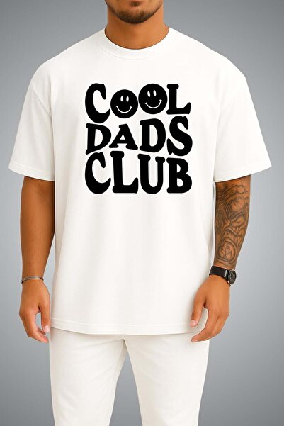 Bahriyeli Collection Oversize Cool Dads Club Chest and Back Printed Unisex T-...