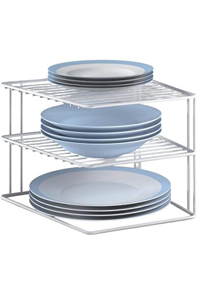 Metaltex Corner Storage Shelf, 25x25x19 cm, Metal, White Color
