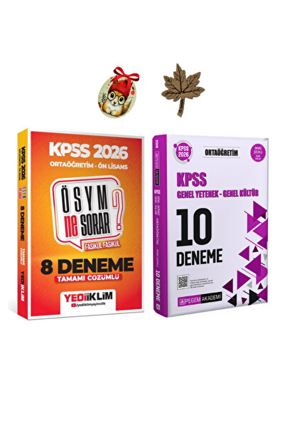 Yediiklim Yayınları Yediiklim 2026 KPSS Ortaöğretim Ön Lisans 8 Deneme & Pege...
