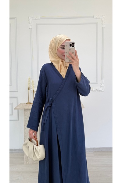 salisburys Women's Muslin Kimono Long Overcoat