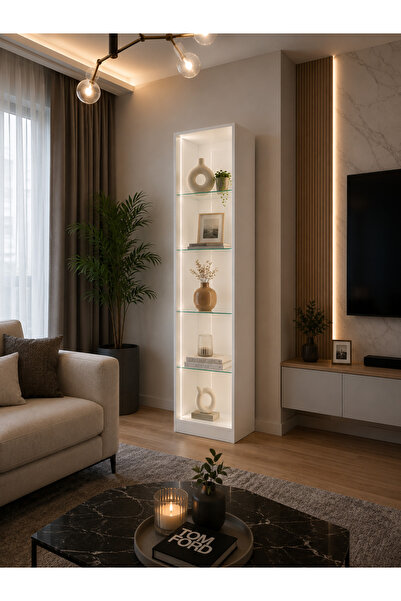 xhomedekor 200x45x25 vitrin tv ünitesi yanı