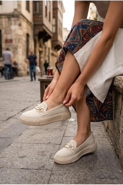 fort Ventes 346417 Comfortable Knitwear Loafer Women's Shoes with Stone Buckl...