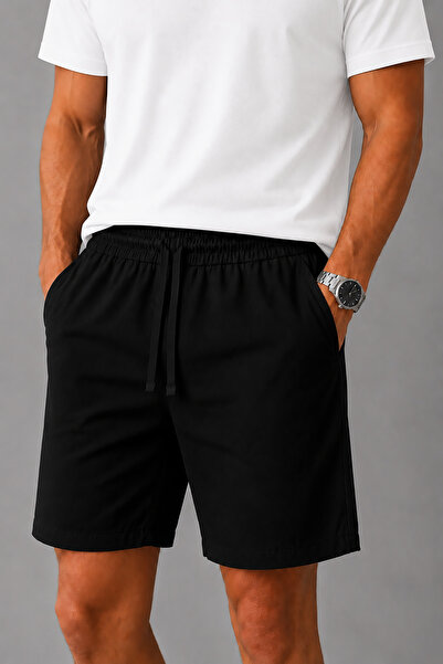 Bossago Erkek Premium Gabardin Şort Lastikli Bel Bağcıklı Rahat Kalıp Casual ...