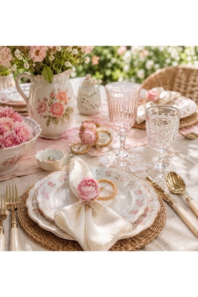 LWP Shop Peçetelik Pembe Gül 4’lü Set