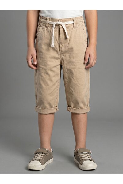 ROBİN KİDS Boy's Cream Gabardine Elastic Capri Pants