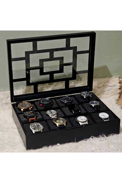 Tekir Store evinizi güzelleştirin Wooden 12-Compartment Watch Box Decorative ...