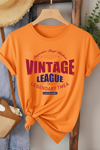 l'eivor Vintage League Printed Women's 100% Cotton T-Shirt