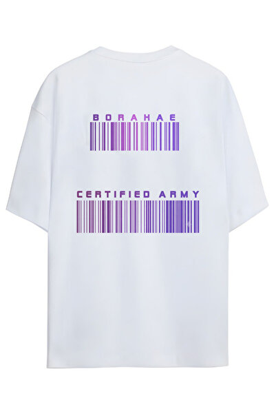 Grafftee Clothing BTS K-Pop "BORAHAE CERTIFIED ARMY" Yazılı Barkod Tasarımı S...
