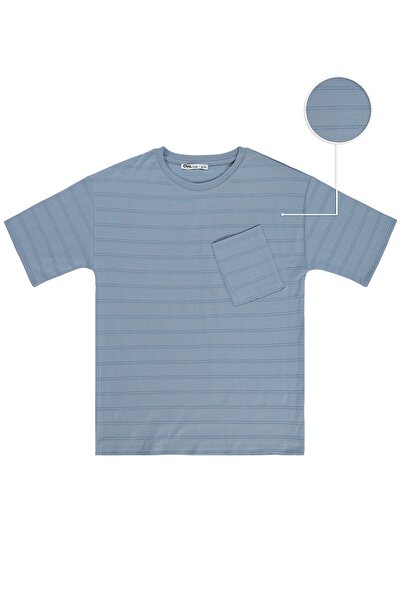 Civil Boys Basic T-Shirt with Front Pocket for 6-9 Years Old - Blue
