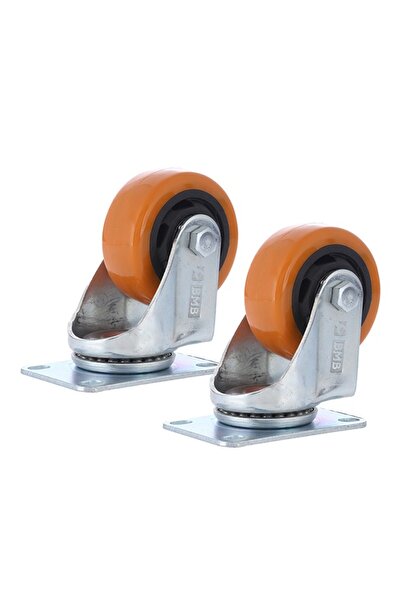 Lawazim BMB 2-Piece 125mm PP Swivel Caster Wheels with Plate, 180kg Total Cap...