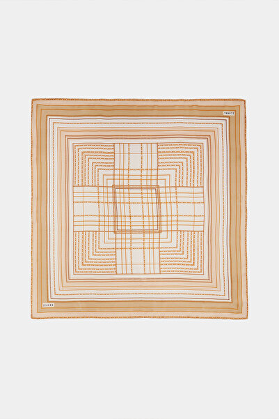 Zühre Frame Patterned Silk Satin V16 Scarf 0118