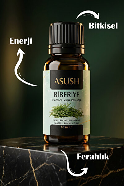 ASUSH Biberiye Esansiyel Yağ 10 ML – Bitkisel, Ferah ve Aromatik Koku Yağı