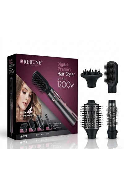 rebune 4-in-1 Hair Dryer with Digital Screen RE-2211 Professional Hair Styler...