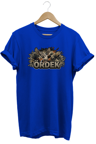 WİDİ Duck Graphic Printed Crew Neck Cotton Hunter Nature T-Shirt