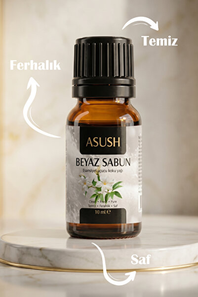 ASUSH Beyaz Sabun Esansiyel Yağ 10 ML – Temiz, Ferah ve Kalıcı Sabun Kokusu