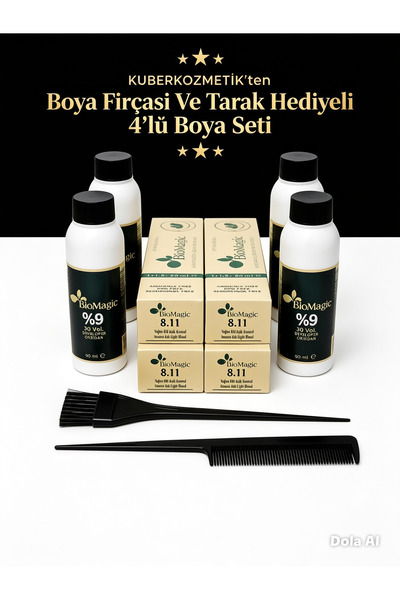 BIOMAGIC 8.11 Yoğun Küllü Açık Kumral Organik İçerikli Amonyaksız Kalıcı Koku...