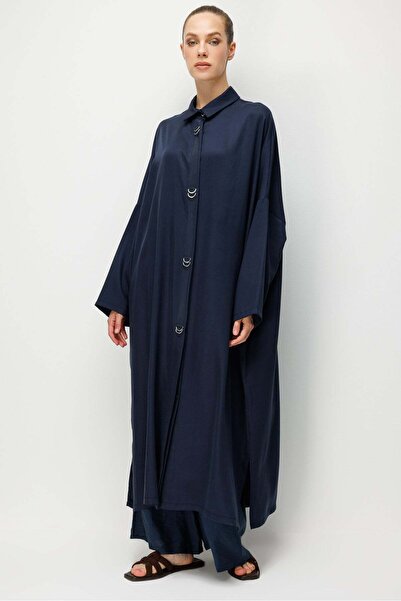 Micca %100 LyoCell Özel Detay Garnili Maxi Tunik Kap-Laci