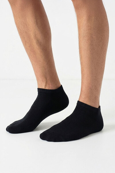 Buluş Organic 7-Piece Men's Booties Socks Set Black Organic Cotton Combed Cot...