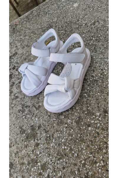 BAĞCILAR AYAKKABI Genuine Leather Orthopedic Sole Velcro Children's Sandals