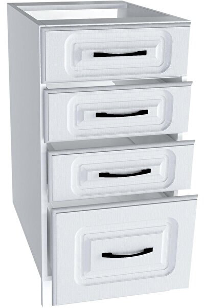 Sani Corp de bucătărie inferior Kvadric MDF cu 4 sertare 40x48x82 cm Alb