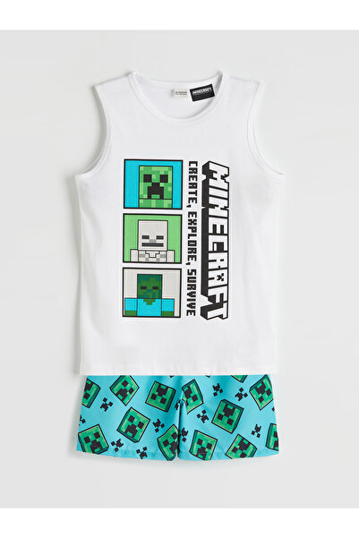 LC Waikiki Minecraft Printed Boys' Swimwear Set