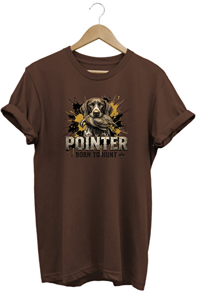 WİDİ Unisex Pointer Hunt Printed T-Shirt - Hunter Dogs Series Crew Neck Cotto...