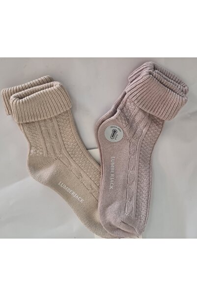 lumberjack جوارب نسائية من BOTOD 2 LI SKT-PEMBE -BEIGE مكونة من قطعتين