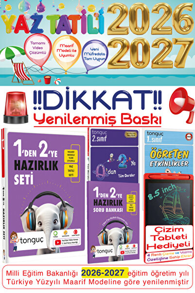 Tonguç Yayınları 1.Sınıf 1'den 2'ye Hazırlık Seti 0'dan 2'ye Tüm Dersler Soru...