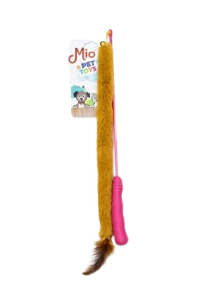 Generic Brand Plush Furry Cat Fishing Rod Toy Pink