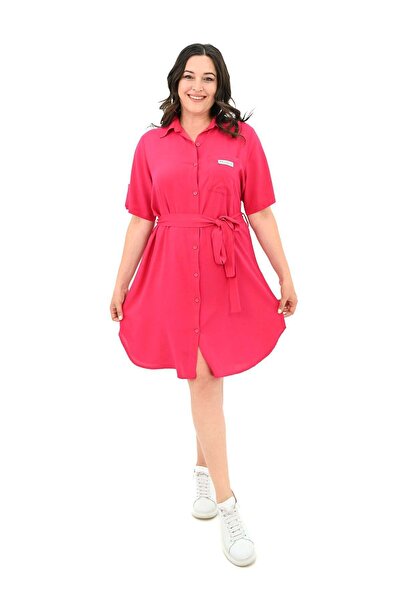 Bigsize Women's dress plus size cu nasturi si buzunare aplicate 5246