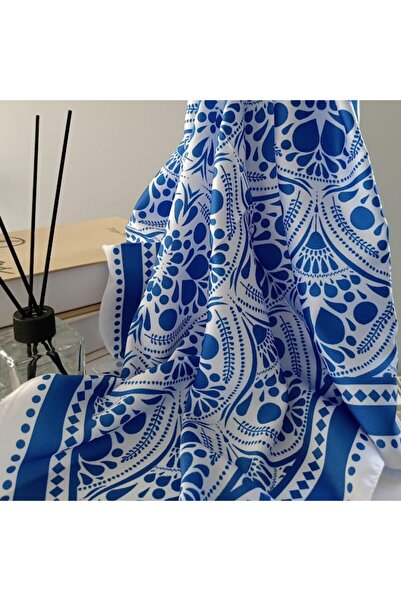 LENTE AKSESUAR Women's Premium Patterned Neck Bag and Hair Scarf 70X70 cm