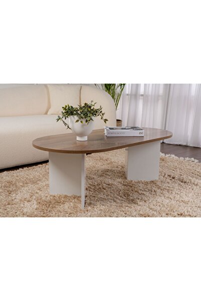 Rani Mobilya Rani Home Orta Sehpa Venezia Ceviz - Beyaz 119Cm AB-5292