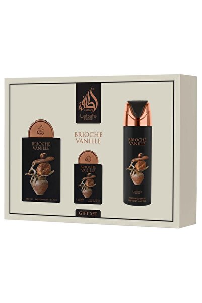 lattafa Brioche Vanille Gift Set – Γυναικείο Σετ με Άρωμα 100ml, Body Spray 2...