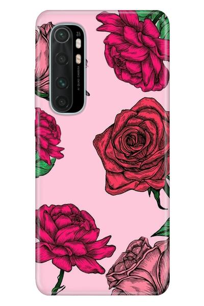 Cekuonline Xiaomi Mi Note 10 Lite Kılıf Red Rose Temalı Desenli Darbe Emici S...