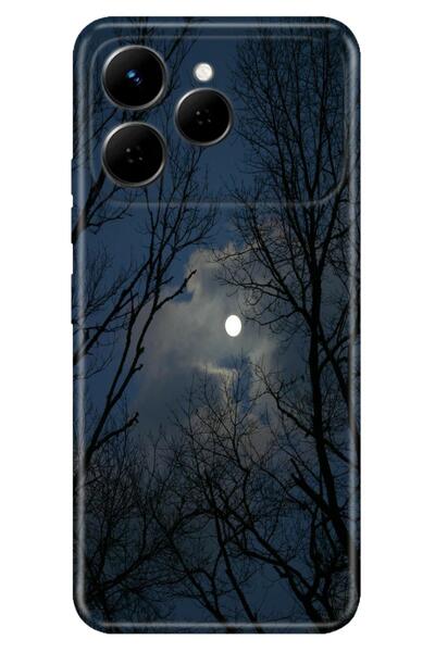 TECNO Spark 40 4G Kılıf Ormanda Gece Temalı Desenli Darbe Emici Silikon