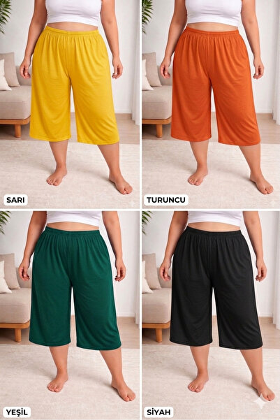 SEWANO 4-Piece Oversize Combed Cotton Capri Shorts – Plus Size
