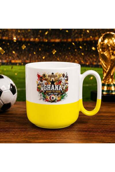 Bk Gift Ghana Fan-Themed 2026 World Cup Design Yellow Joyful Trophy Cup