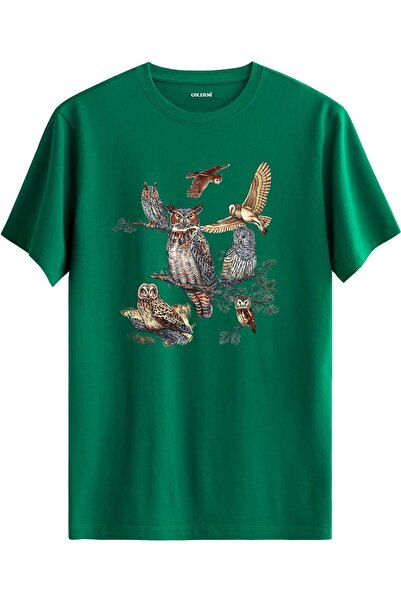 Colermi Owl Composition Nature Themed Artistic T-Shirt