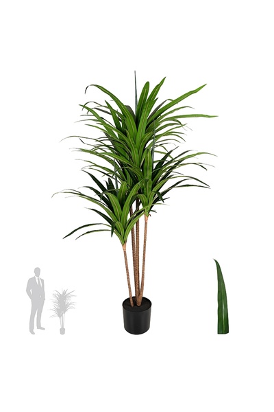 Roberto Rossi Dracaena artificiala marginata cu 110 frunze verzi H120 cm