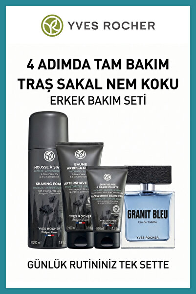 Yves Rocher Erkek Parfüm ve Sakal Bakım Seti Aromatik EDT Tıraş Köpüğü Tıraş ...